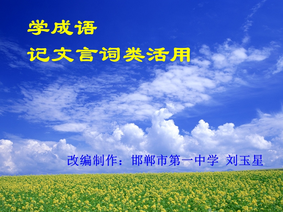 成语中的词性活用.ppt_第1页