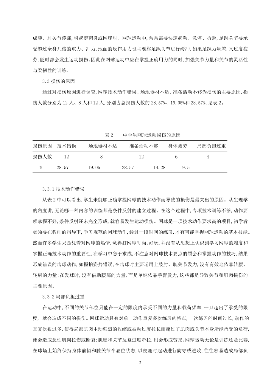 体育与健康论文：中学生网球运动损伤的调查与分析.doc_第3页