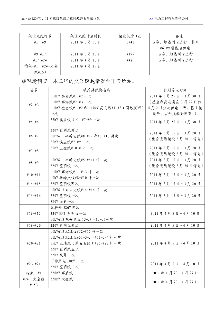 220kVI II回线路架线工程跨越停电计划方案.doc_第3页