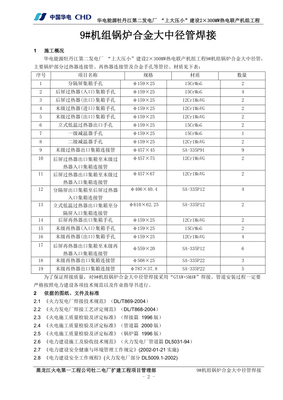 012锅炉合金大中径管焊接作业指导书.doc_第2页