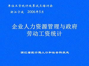 企业人力资源管理与政府劳动工资统计.ppt