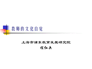 教师的文化自觉(徐汇、浦东).ppt