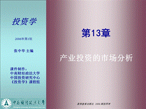 投资学PPT课件13章产业投资的市场分析.ppt