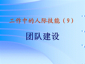 工作中的人际技能-团队建设.ppt