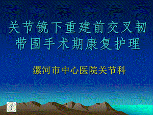 交叉韧带术后护理 ppt课件.ppt