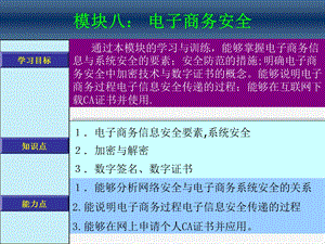 电子商务课件模块八：电子商务安全.ppt