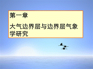 第一章 大气边界层与边界层气象学研究.ppt