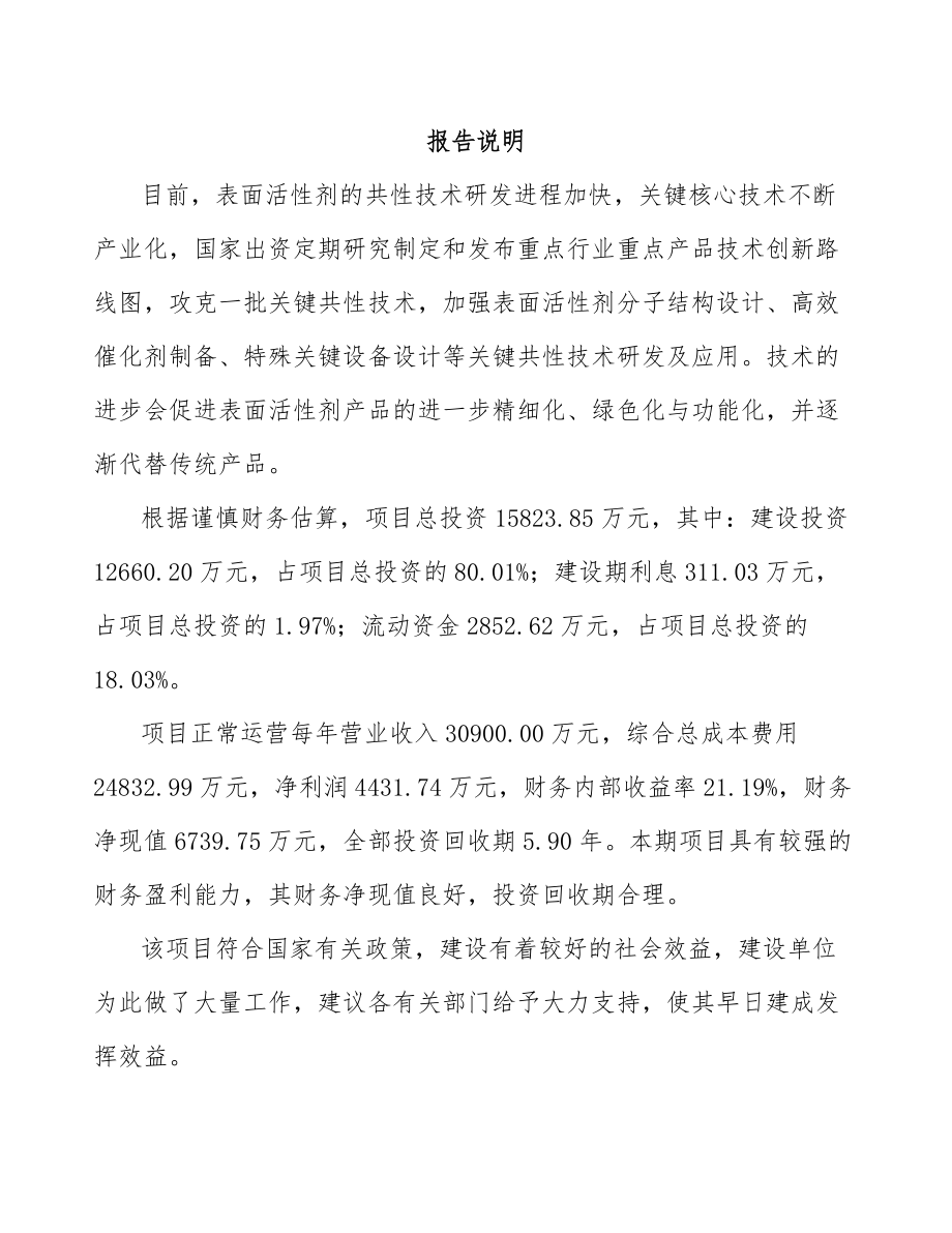 大同表面活性剂项目可行性研究报告.docx_第2页