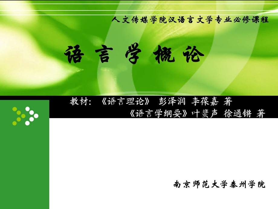 汉语言文学专业语言学课件.ppt_第1页