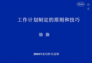 工作计划制定原则和技巧(罗氏).ppt