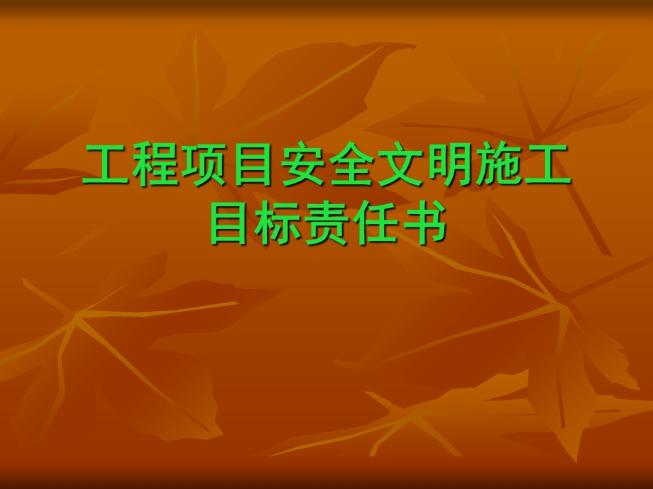 工程项目安全文明施工目标责任书.ppt_第1页