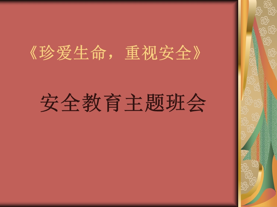 小学四年级主题班会精品课件《珍爱生命重视安全》.ppt_第1页