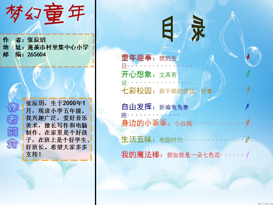 梦幻童年(村里集镇中心小学张辰玥).ppt_第2页