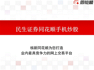 民生证券手机炒股培训.ppt