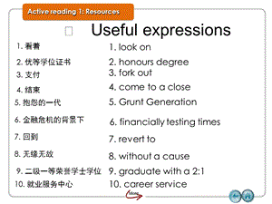 新标准大学英语视听说教程4unit1-6短语表达.ppt