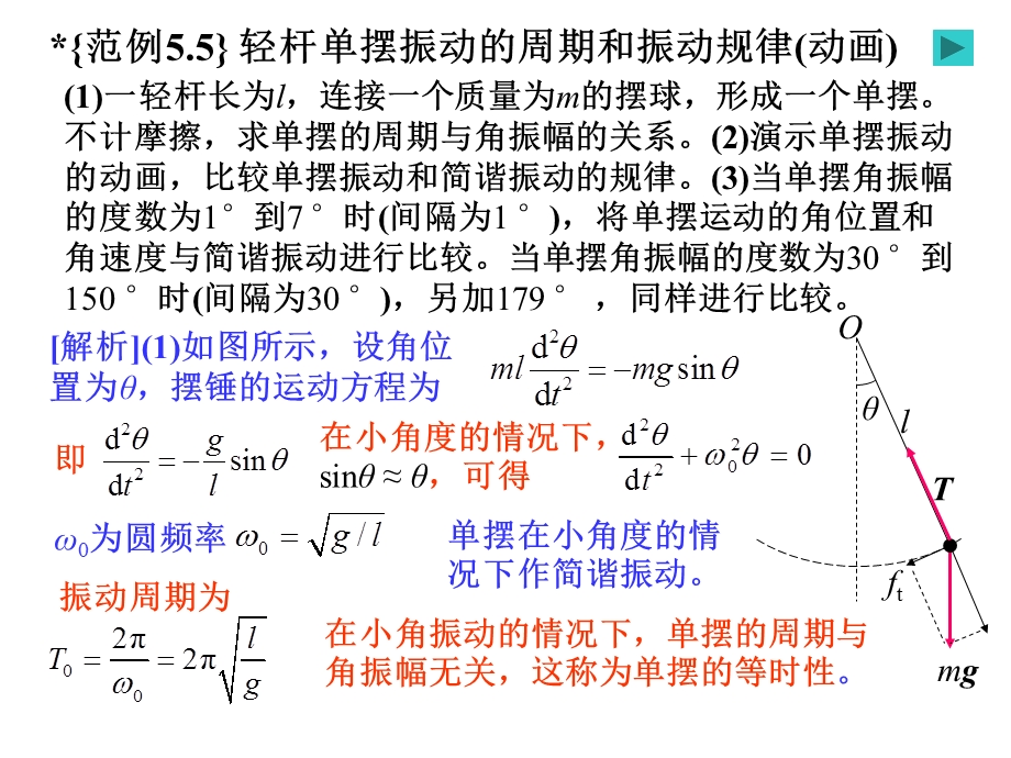 振动之轻杆单摆振动的周期和振动规律(动画).ppt_第1页