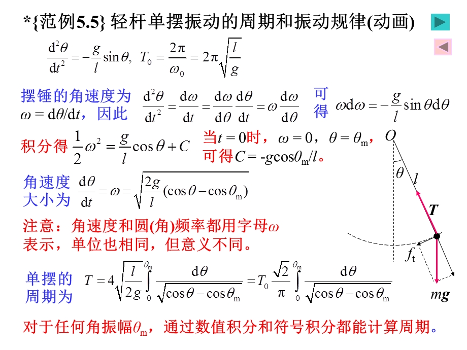 振动之轻杆单摆振动的周期和振动规律(动画).ppt_第2页