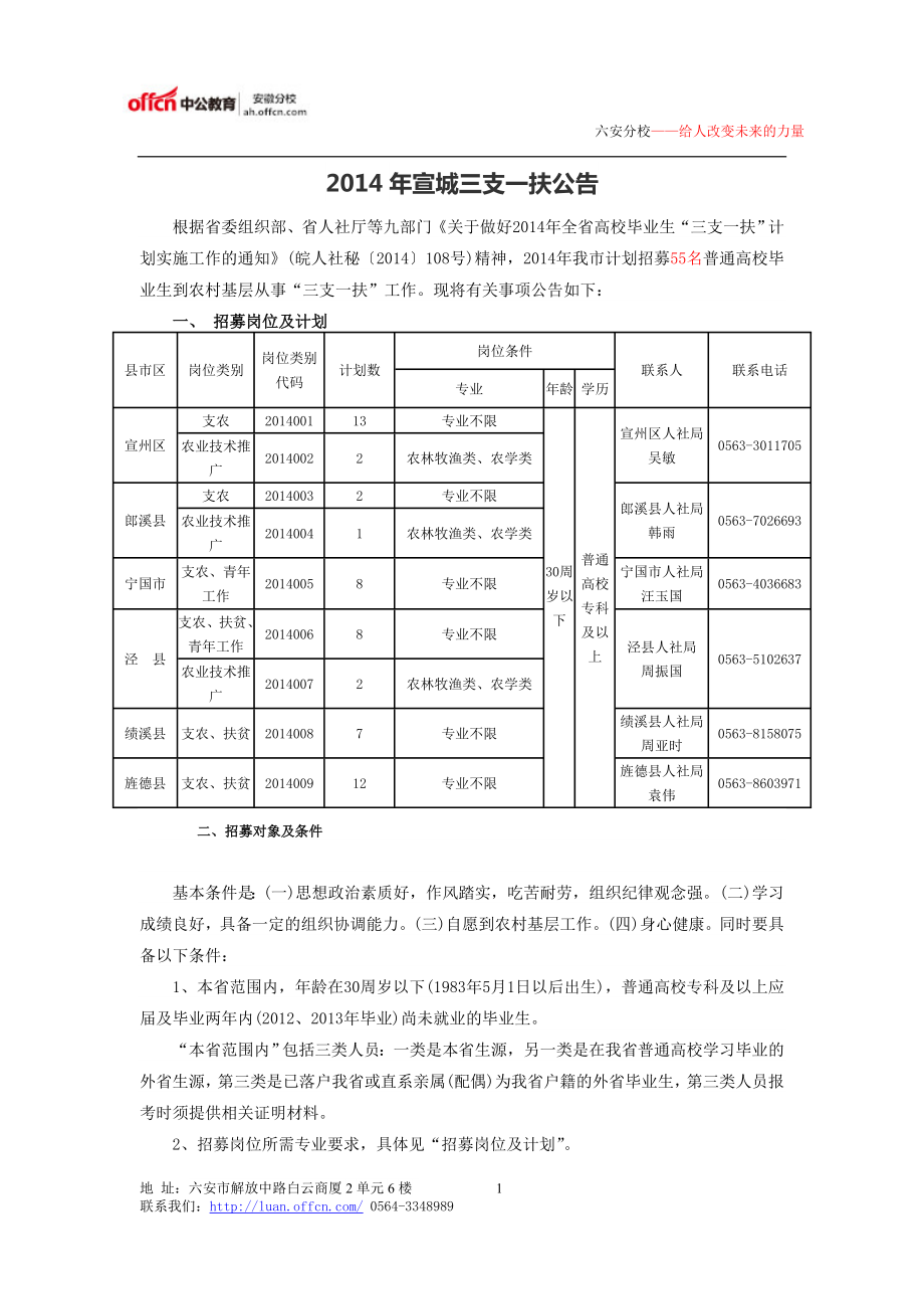 宣城三支一扶公告.doc_第1页