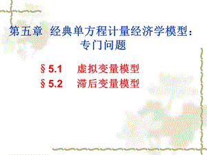 方程计量经济学模型专题.ppt