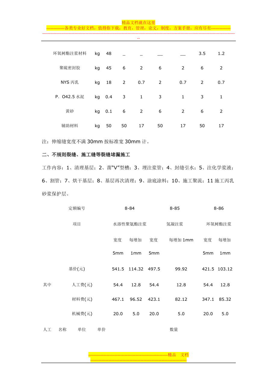 全国建筑防水堵漏工程定额.doc_第3页