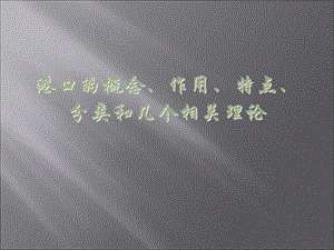 港口的概念、作用、特点、分类和几个相关理论.ppt