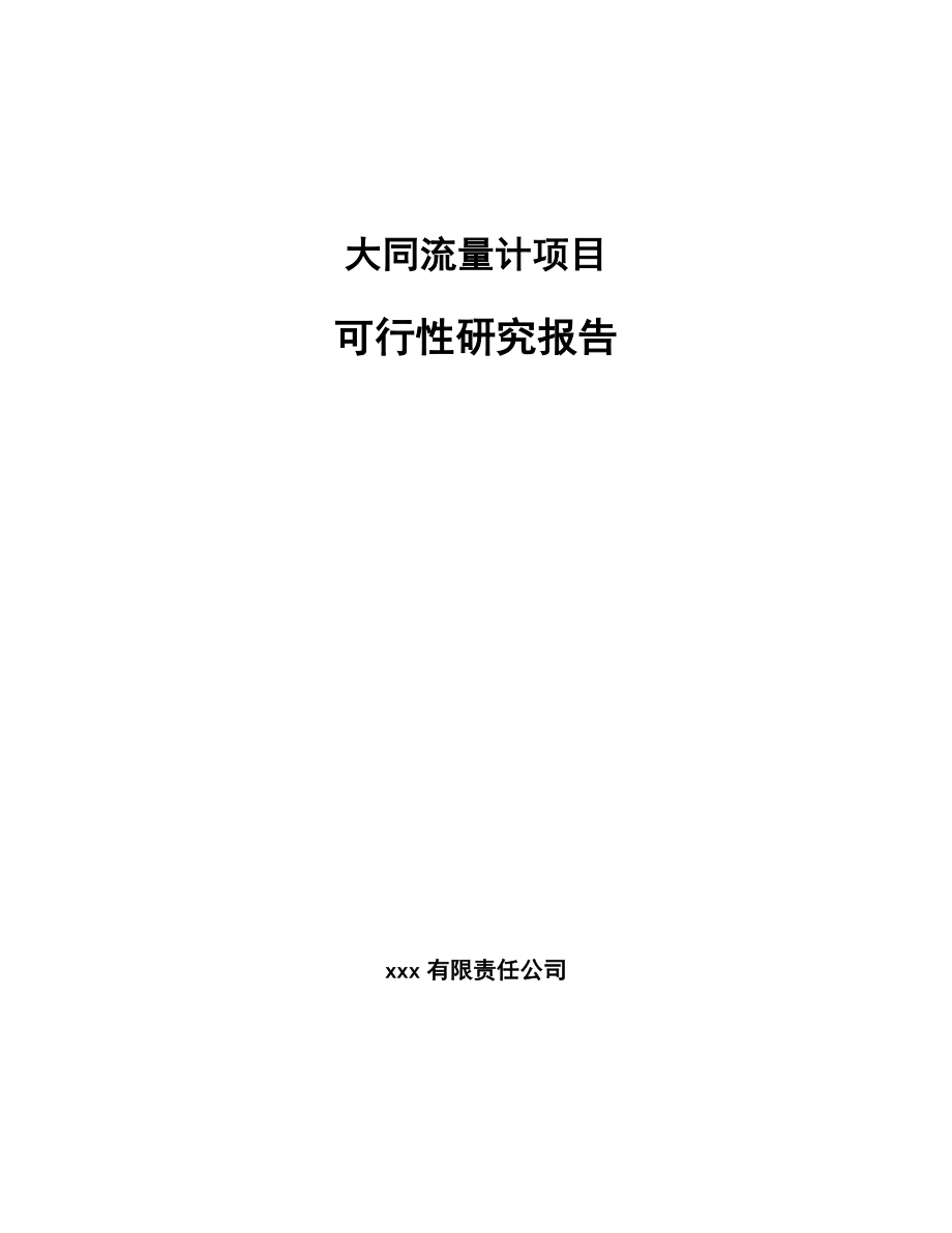 大同流量计项目可行性研究报告.docx_第1页