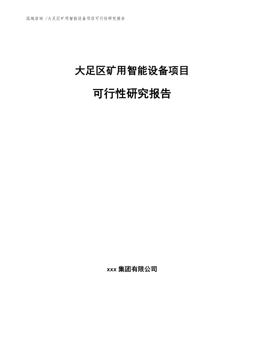 大足区矿用智能设备项目可行性研究报告参考模板.docx_第1页