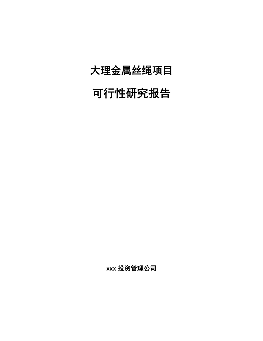 大理金属丝绳项目可行性研究报告.docx_第1页