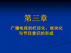 广播电视的栏目化、板块化与节目意识的形成.ppt