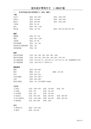 住宅设计常规尺寸.doc