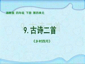 湘教版二年级语文下册《古诗二首-乡村四月》课件.ppt