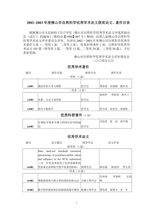 2002~2003佛山市自然科学优秀学术论文获奖论文....doc