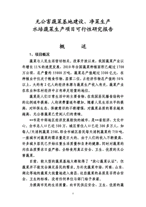 1.无公害蔬菜基地建设及净菜生产项目可行性研究报告.doc