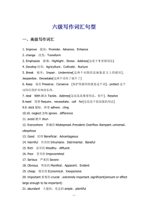 大学英语六级写作高级词汇与句型分析解析.doc