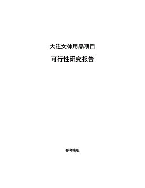 大连文体用品项目可行性研究报告.docx