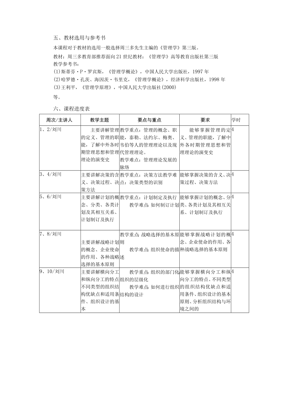 2012年管理学原理(2学分)教学大纲.docx_第2页