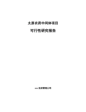 太原农药中间体项目可行性研究报告.docx