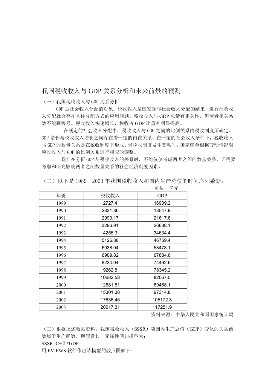 计量经济学税收与GDP.doc_第1页