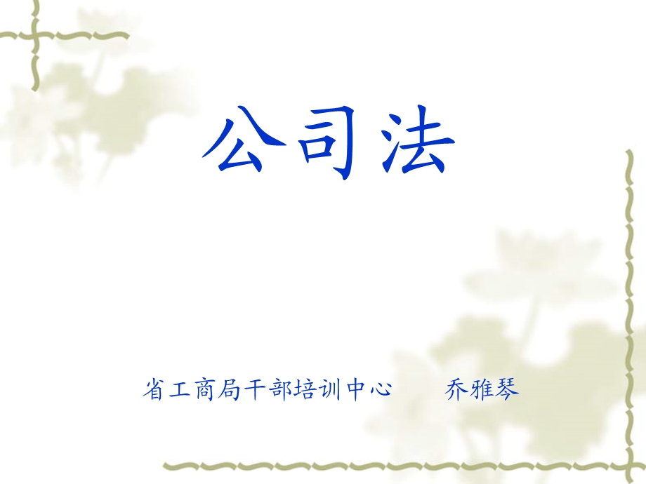 公司法讲座课件(公务员).ppt_第1页