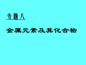 高三化学《专题八金属元素及其化合物》.ppt