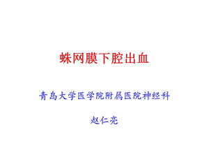 蛛网膜下腔出血PPT课件.ppt