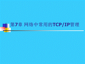 网络中常用的TCP-IP管理.ppt