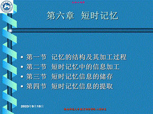 认知心理学课件第六章上短时记忆.ppt