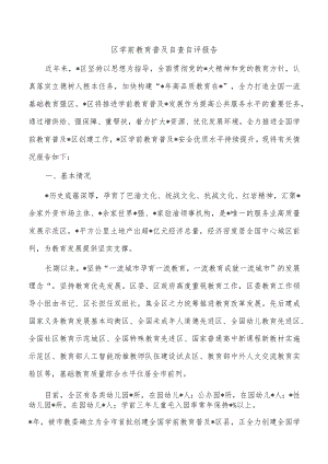 区学前教育普及自查自评报告.docx