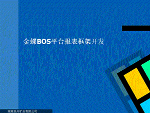 金蝶BOS平台报表框架.ppt