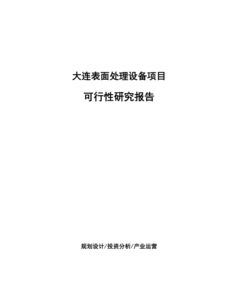 大连表面处理设备项目可行性研究报告.docx_第1页