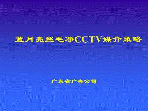 蓝月亮丝毛净CCTV媒介策略.ppt