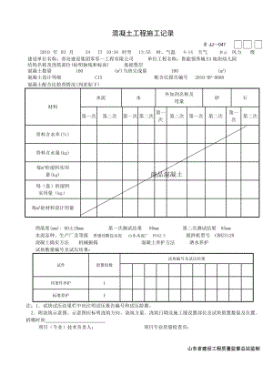 鲁JJ—047混凝土工程施工记录.doc