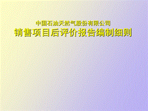 销售项目后评价报告编制细则.ppt