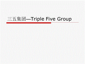 三五集团—TripleFiveGroup.ppt